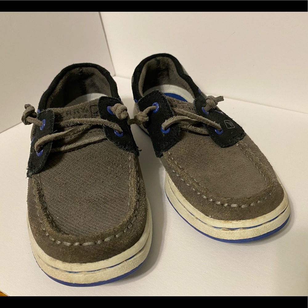 Kid’s Grey Sperry Top-Sider Spy Cupsole 2-Eye 12c